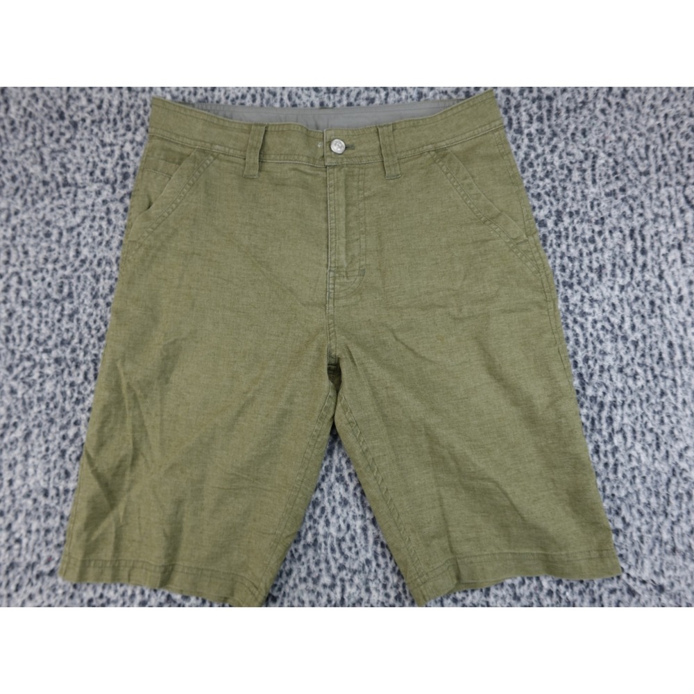 Prana Mens Shorts Size 30  Olive Green Heathered Hiking Outdoor Casual